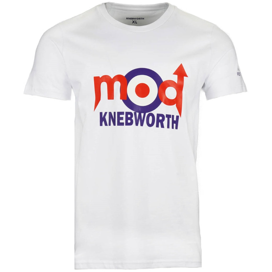Knebworth Clothing Mod Font Logo Print T-Shirt White