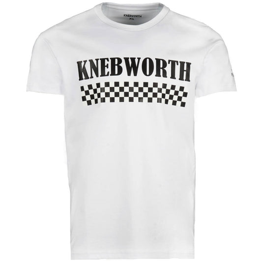Knebworth Clothing Two Tone Band Print T-Shirt White