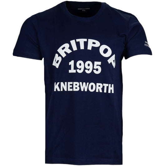 Knebworth Clothing Britpop 1995 Print T-Shirt Navy