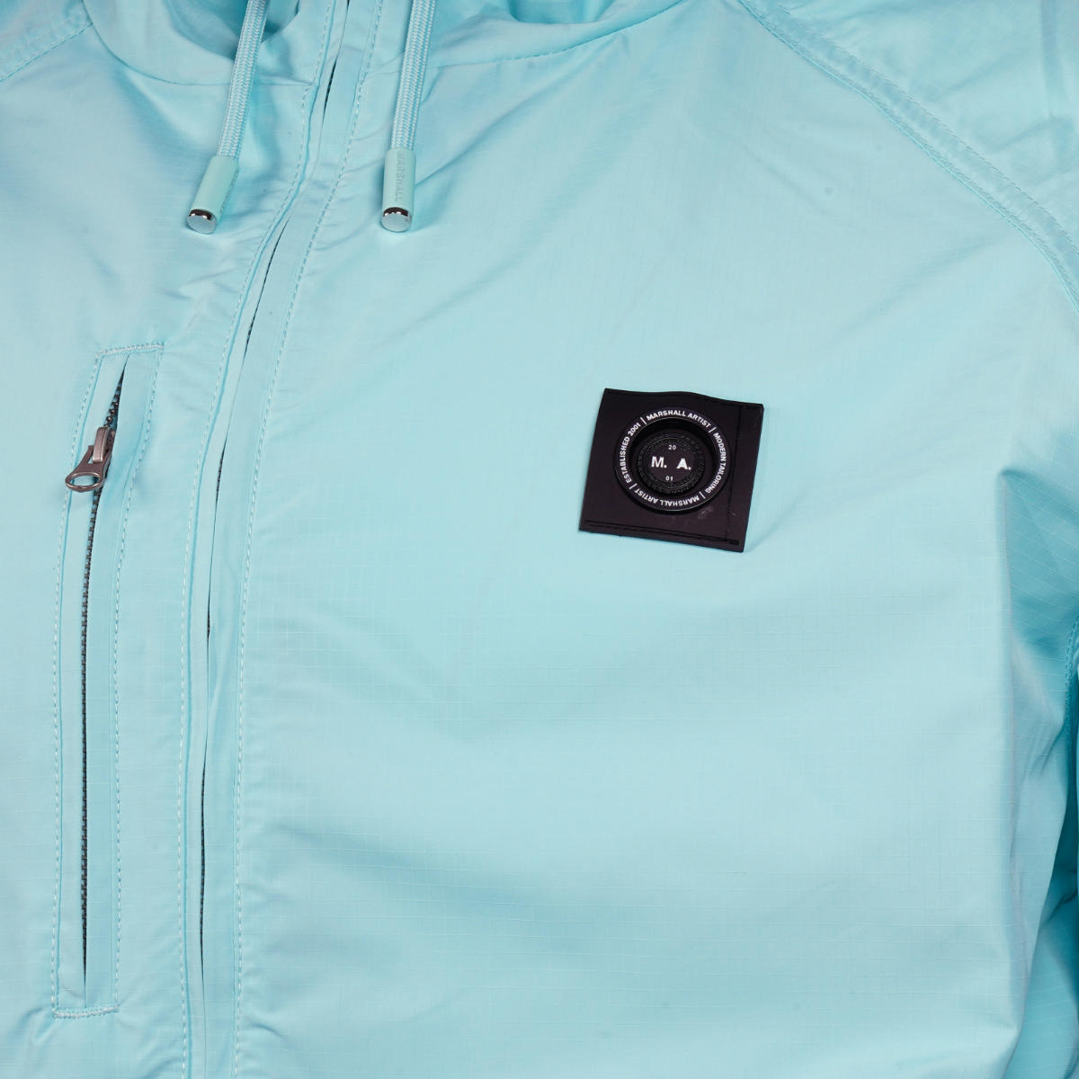 Marshall Artist Lightweight Nylon Hooded Jacket Aqua