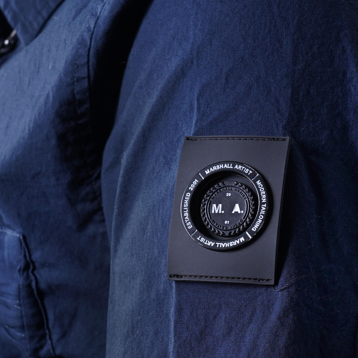 Marshall Artist Stretch Parachute Cotton Overshirt Navy