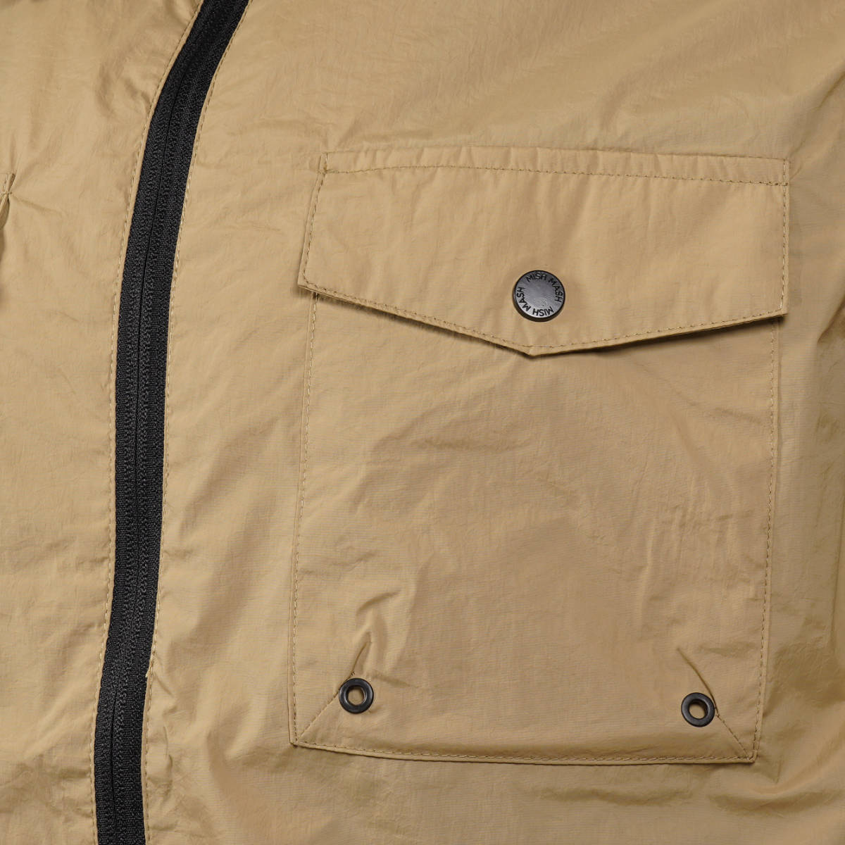 Mish Mash Mesh Lined Windbreaker Overshirt Stone