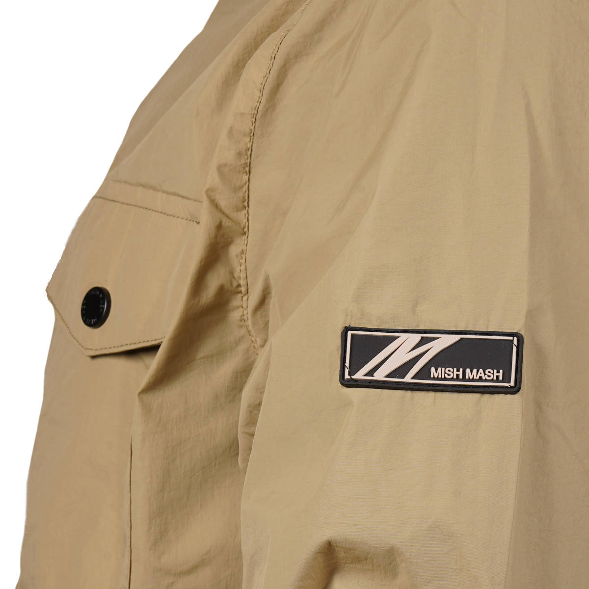 Mish Mash Mesh Lined Windbreaker Overshirt Stone