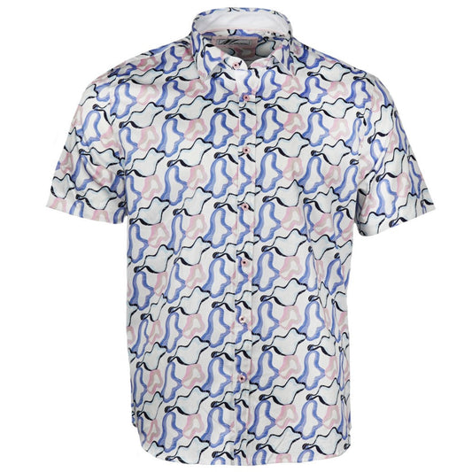 Mish Mash Abstract Print Short Sleeve Shirt White