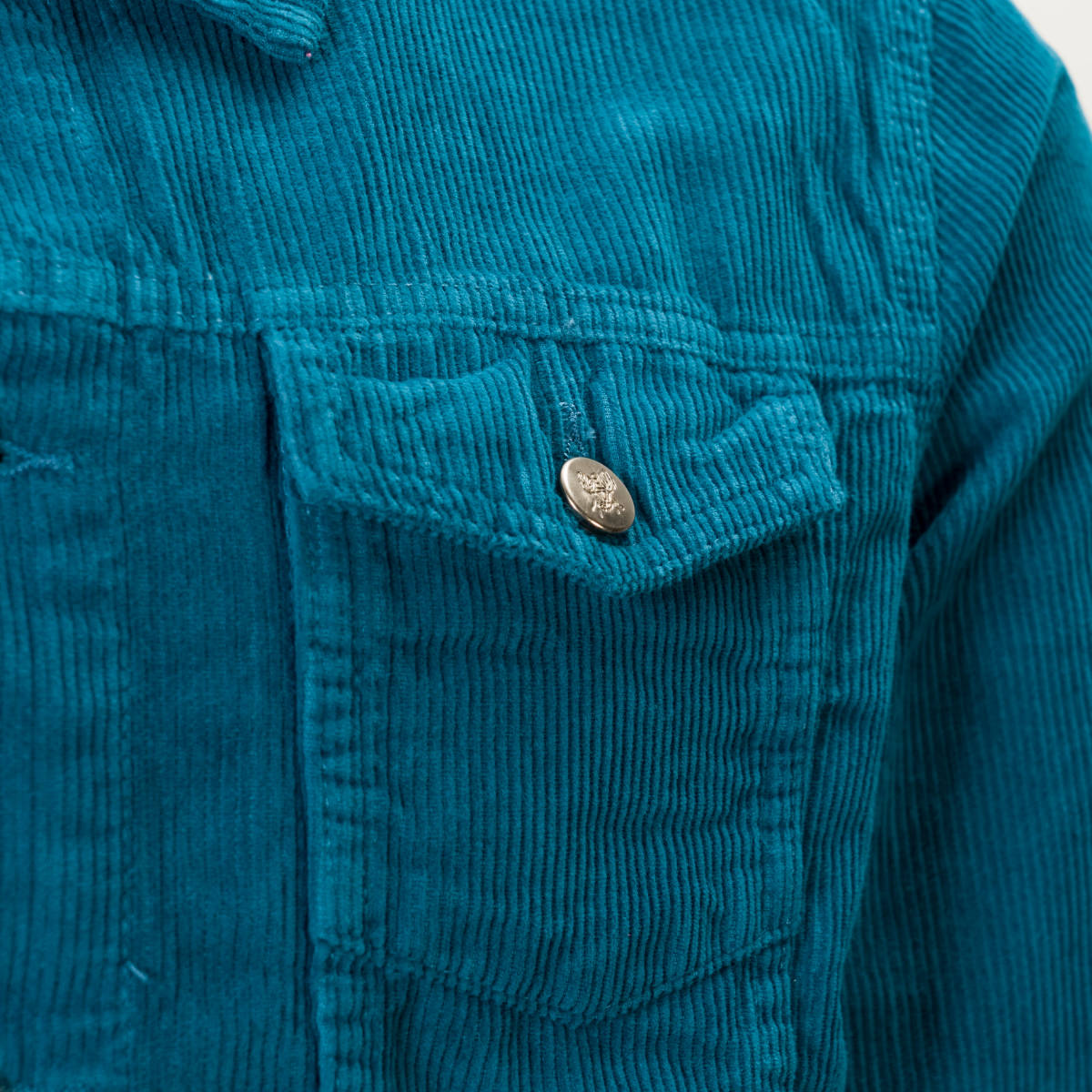 Run and Fly Mod Retro Trucker Jacket Corduroy Teal