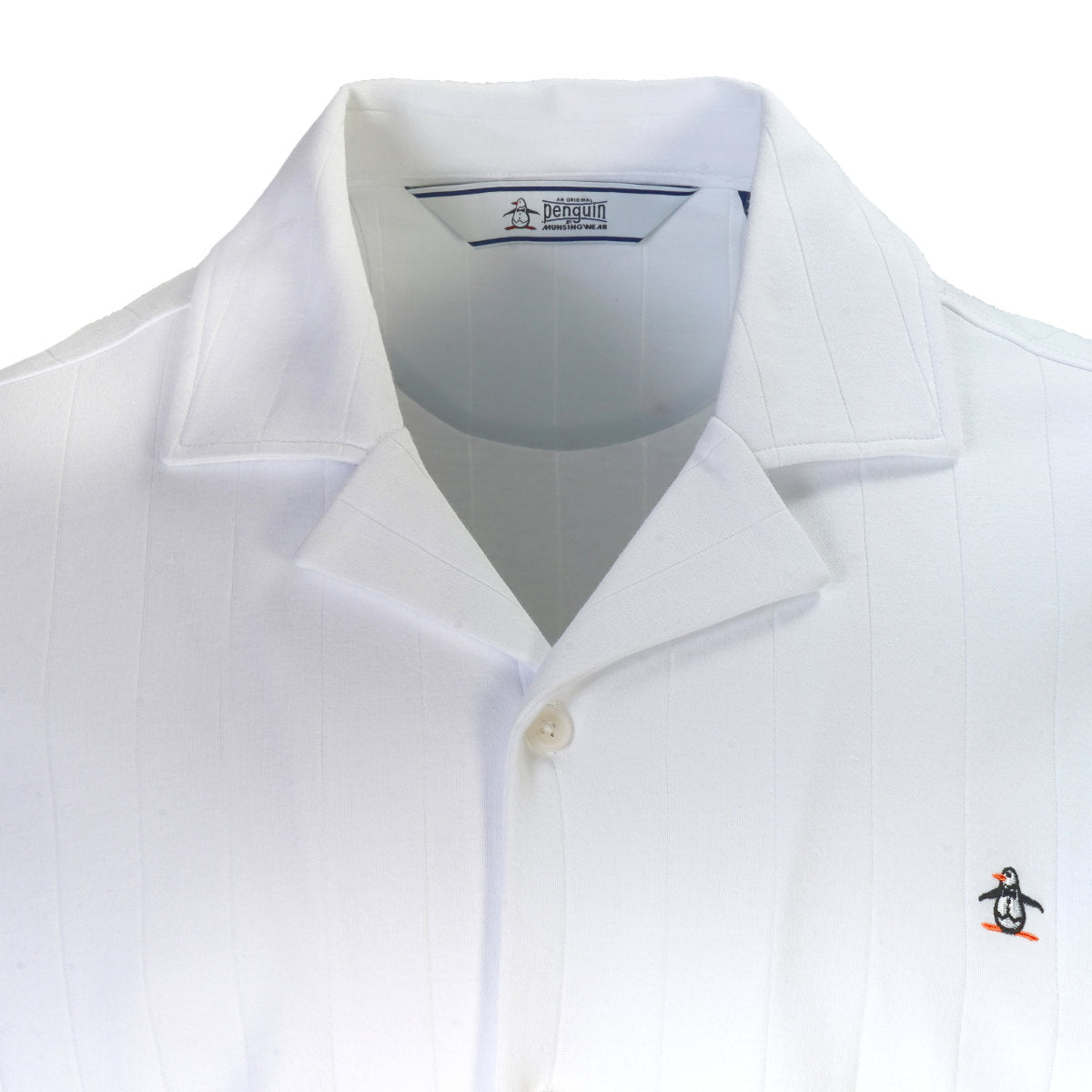 Original Penguin Retro Revere Collar Jersey Knit Shirt White