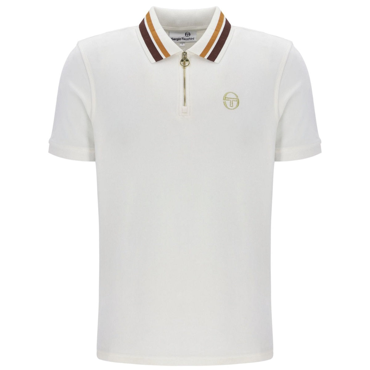 Sergio Tacchini Mahony Velour 1/4 Zip Polo Off White