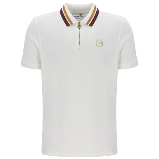 Sergio Tacchini Mahony Velour 1/4 Zip Polo Off White