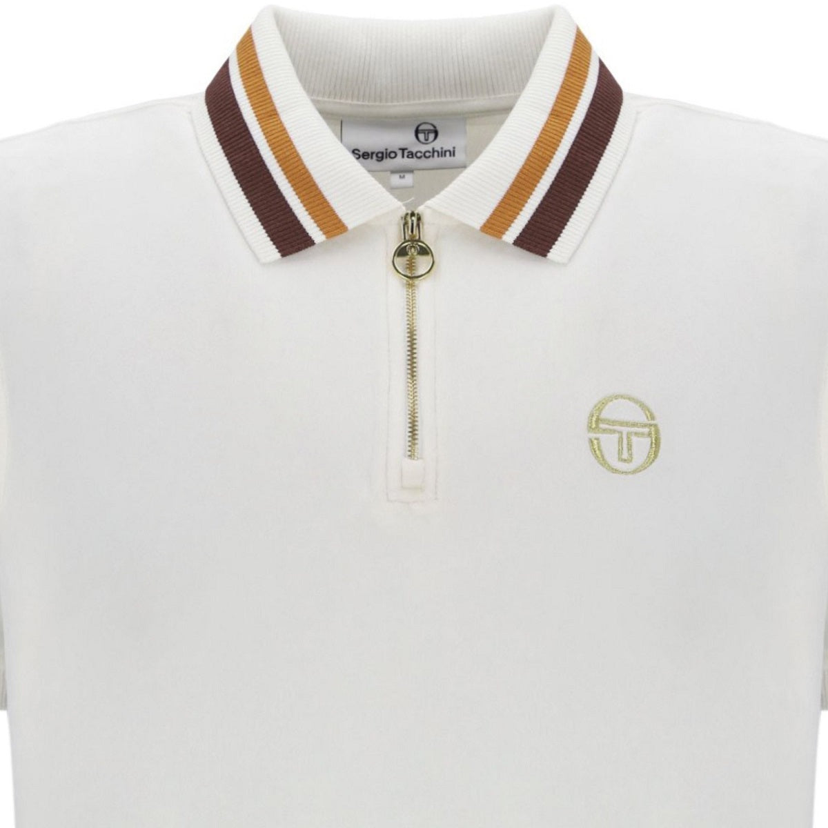 Sergio Tacchini Mahony Velour 1/4 Zip Polo Off White