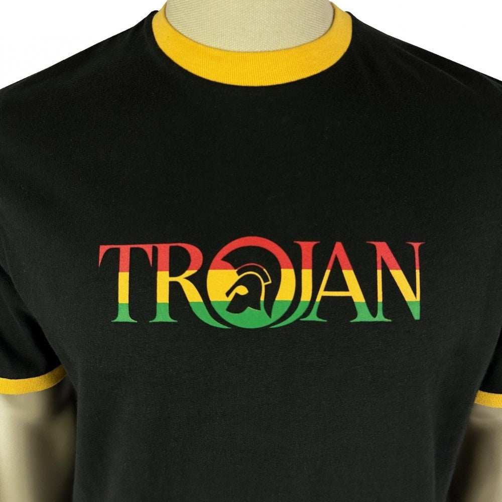 Trojan Records Logo Ringer T-Shirt Rasta