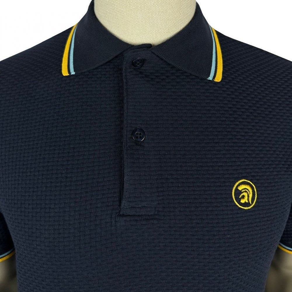 Trojan Records Twin Tipped Basketweave Polo Shirt Navy