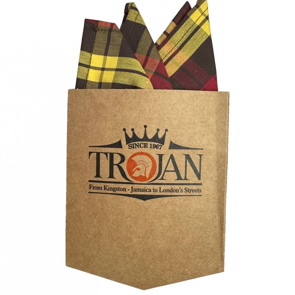 Trojan Records Windowpane Check Shirt With Pocket Square Choc