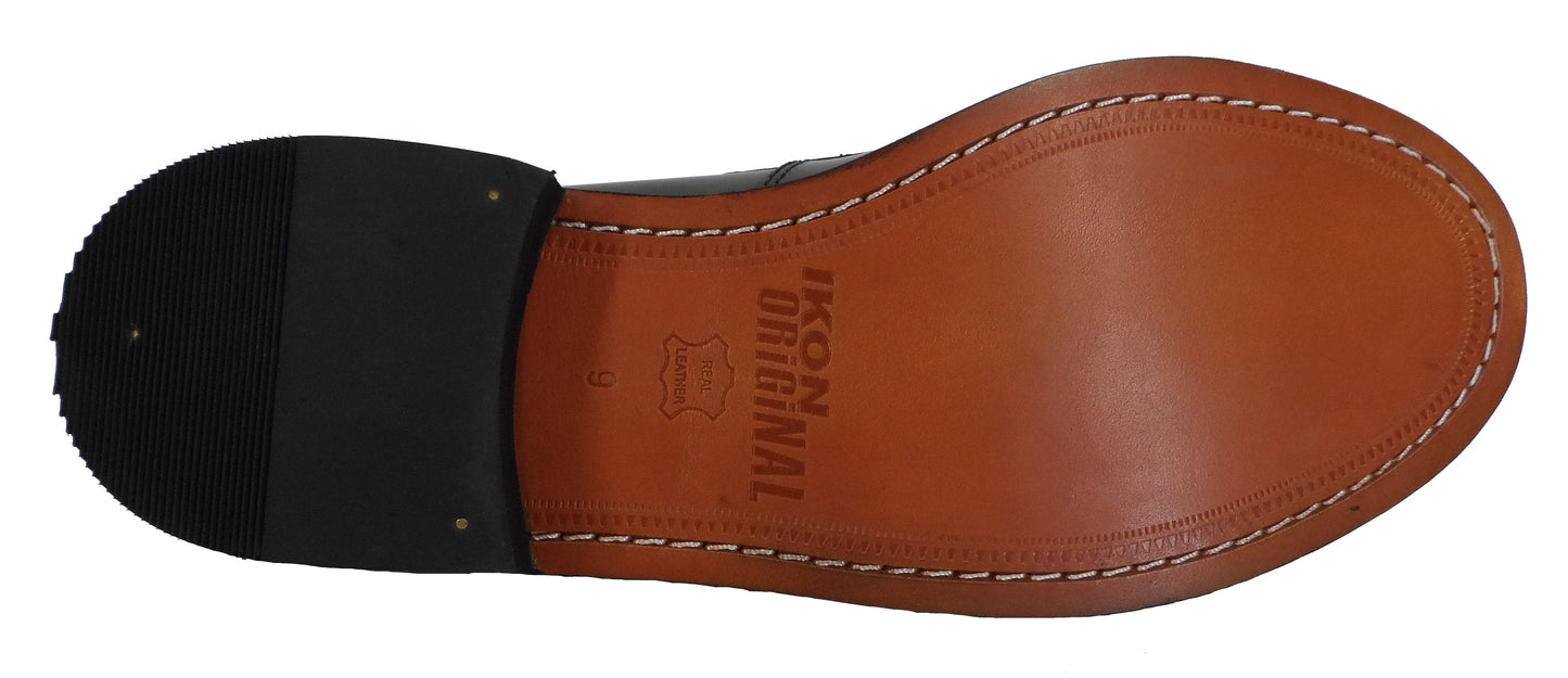 Ikon Original Selecta Weaver Leather Tassel Loafers in Black