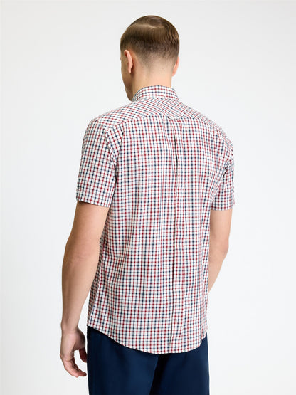 Ben Sherman Short Sleeve House Check Shirt Red / Navy