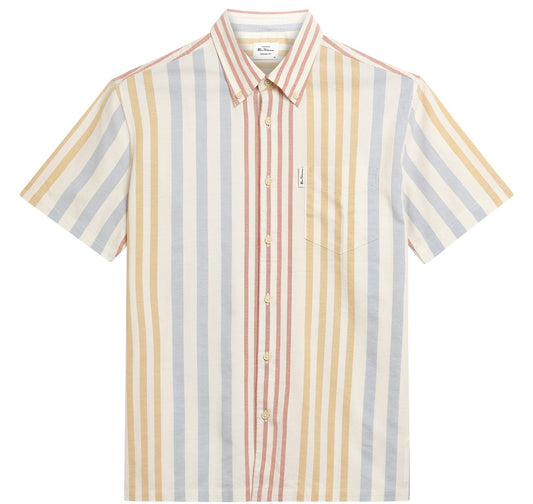 Ben Sherman Short Sleeve Cotton Oxford Stripe Shirt