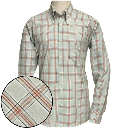 PRE-ORDER: Adaptor Clothing Check Long Sleeve Button Down Shirt Grey