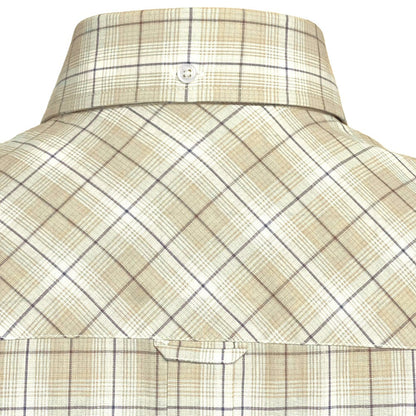 PRE-ORDER: Adaptor Clothing Check Short Sleeve Button Down Shirt Beige