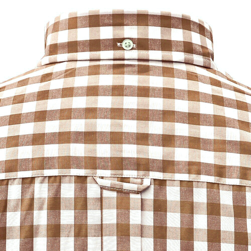 PRE-ORDER: Adaptor Clothing Gingham Long Sleeve Button Down Shirt Fawn