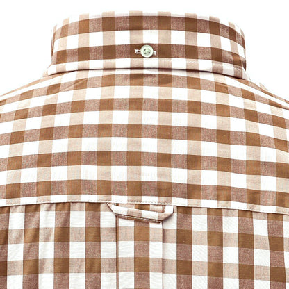 PRE-ORDER: Adaptor Clothing Gingham Short Sleeve Button Down Shirt Fawn