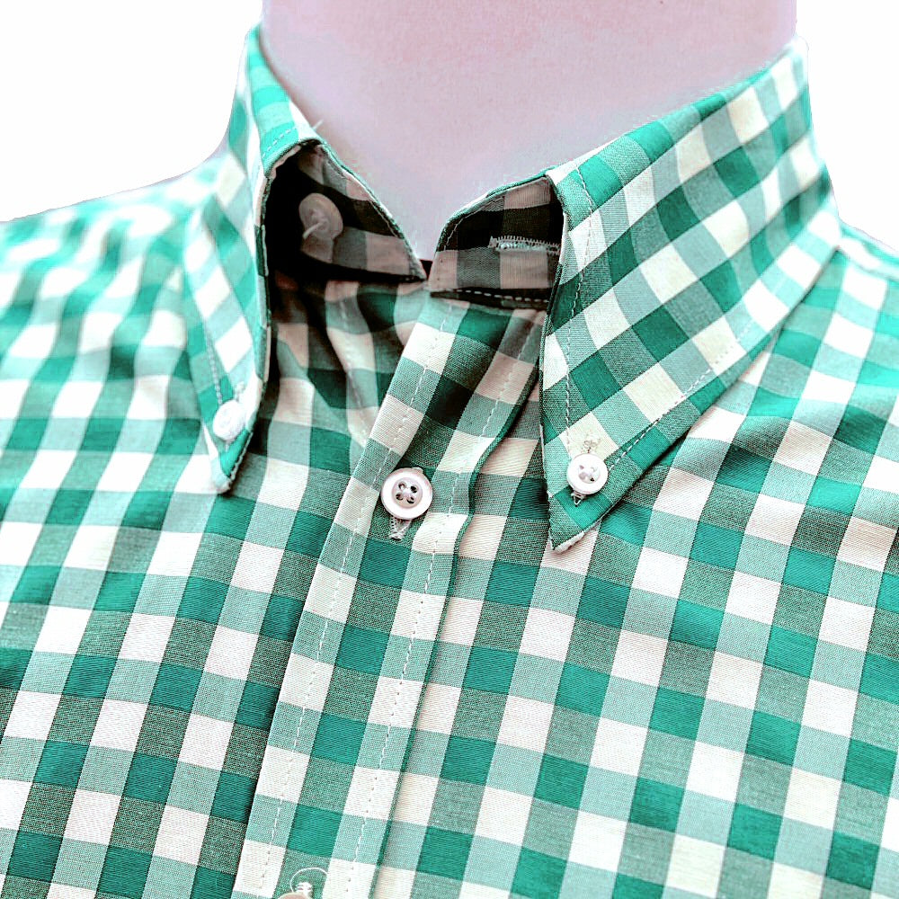 PRE-ORDER: Adaptor Clothing Gingham Short Sleeve Button Down Shirt Jade