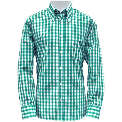 PRE-ORDER: Adaptor Clothing Gingham Long Sleeve Button Down Shirt Jade