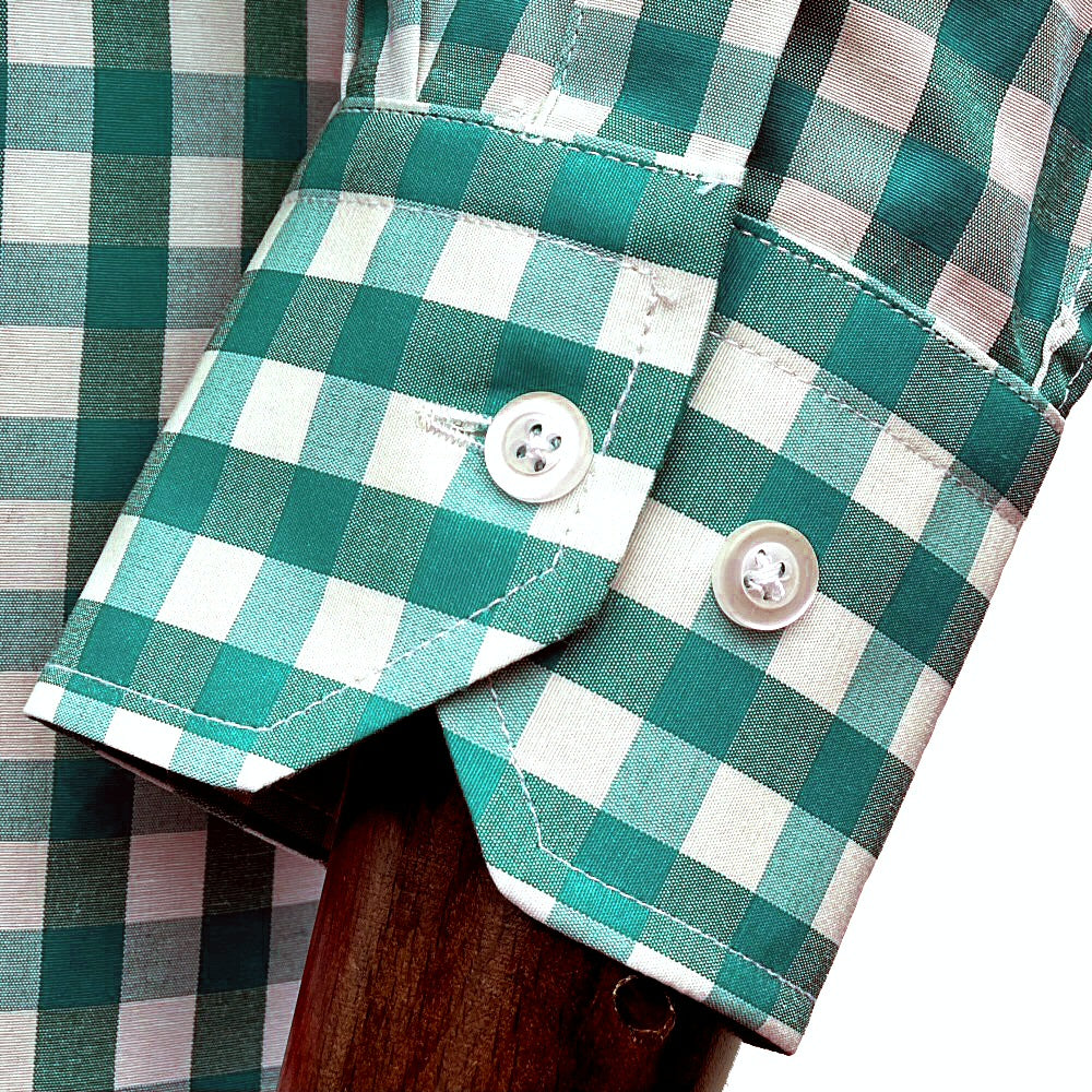 PRE-ORDER: Adaptor Clothing Gingham Long Sleeve Button Down Shirt Jade