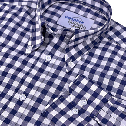 Adaptor Clothing Gingham Long Sleeve Button Down Shirt Navy