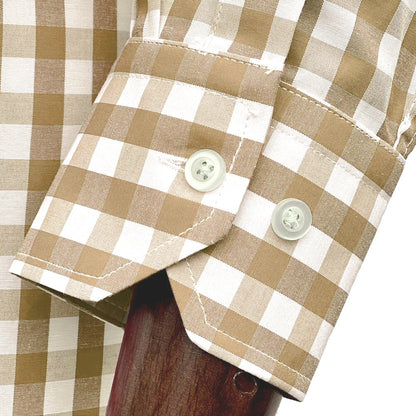 PRE-Order: Adaptor Clothing Gingham Long Sleeve Button Down Shirt Stone
