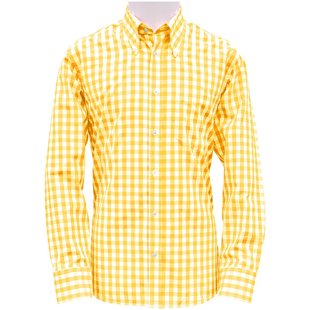 PRE-Order: Adaptor Clothing Gingham Long Sleeve Button Down Shirt Yellow