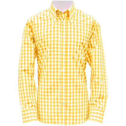 PRE-Order: Adaptor Clothing Gingham Long Sleeve Button Down Shirt Yellow