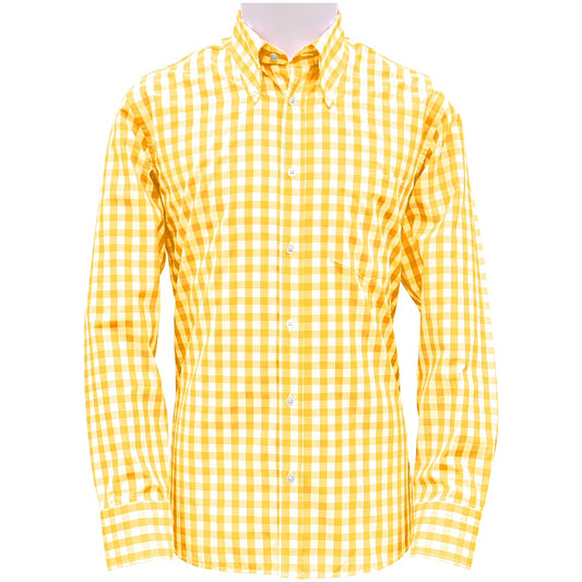 PRE-Order: Adaptor Clothing Gingham Long Sleeve Button Down Shirt Yellow
