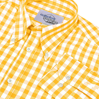 PRE-Order: Adaptor Clothing Gingham Long Sleeve Button Down Shirt Yellow