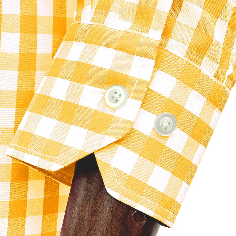 PRE-Order: Adaptor Clothing Gingham Long Sleeve Button Down Shirt Yellow