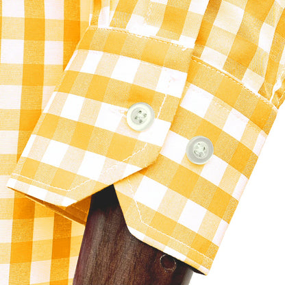 PRE-Order: Adaptor Clothing Gingham Long Sleeve Button Down Shirt Yellow