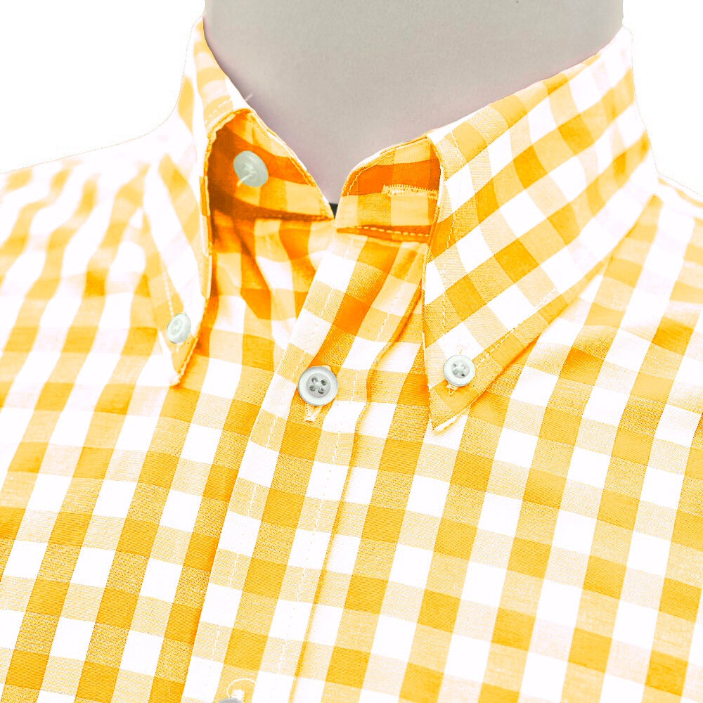 PRE-Order: Adaptor Clothing Gingham Short Sleeve Button Down Shirt Yellow