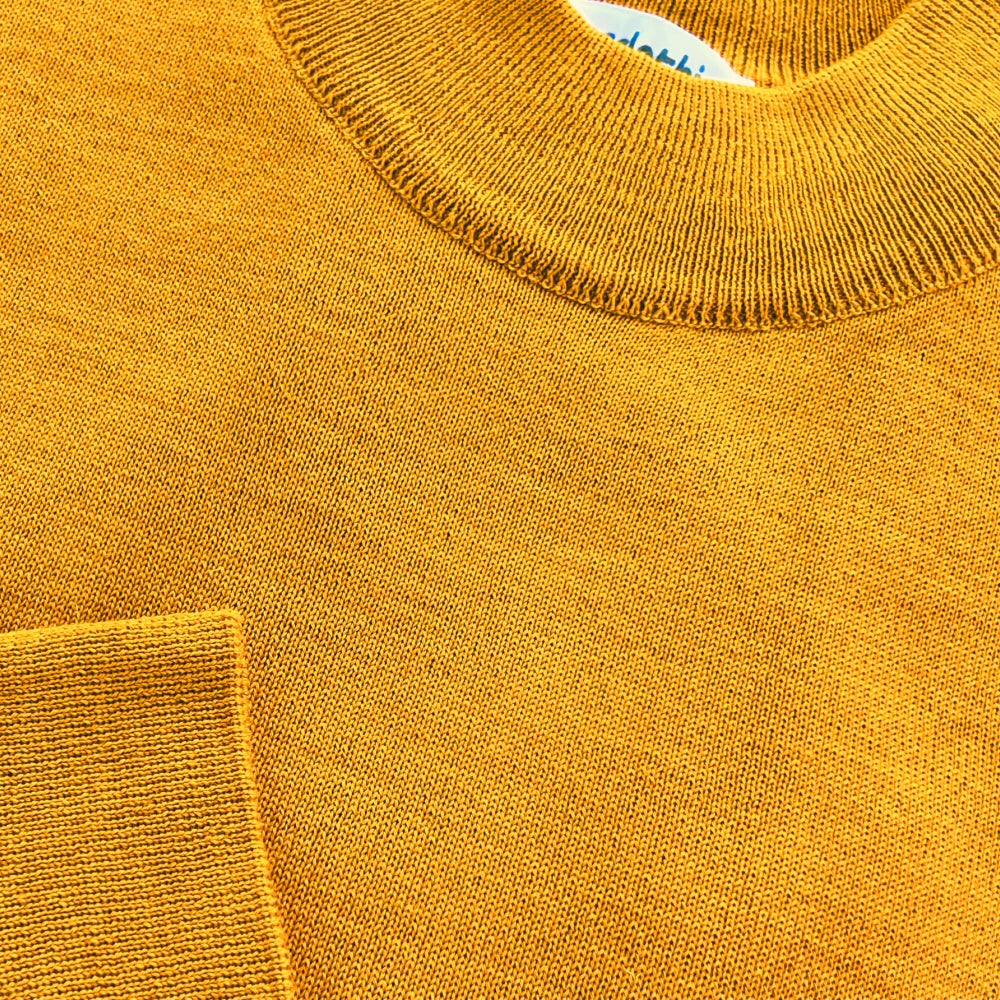 Adaptor Clothing Made in Italy Merino Wool TURTLE Neck Jumper Harvest Gold