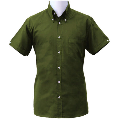 PRE-ORDER: Adaptor Clothing Oxford Short Sleeve Button Down Shirt Olive