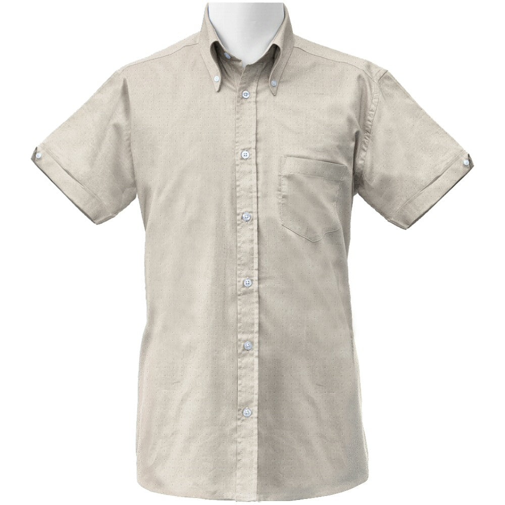 Adaptor Clothing Oxford Short Sleeve Button Down Shirt Stone