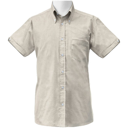Adaptor Clothing Oxford Short Sleeve Button Down Shirt Stone