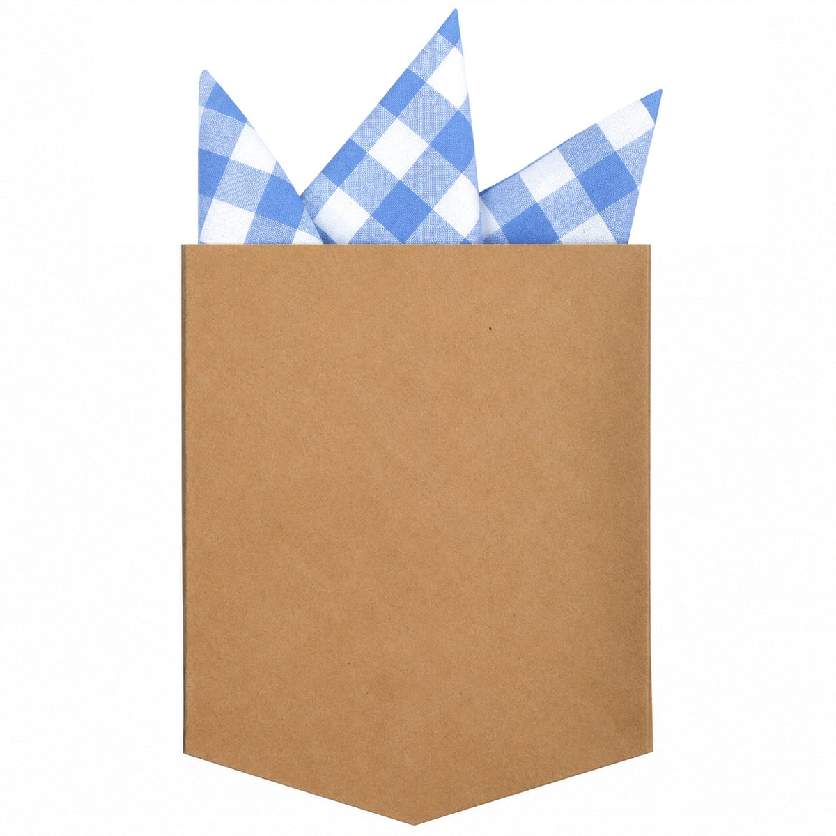 Adaptor Clothing Matching Folded Pocket Square Gingham Sky