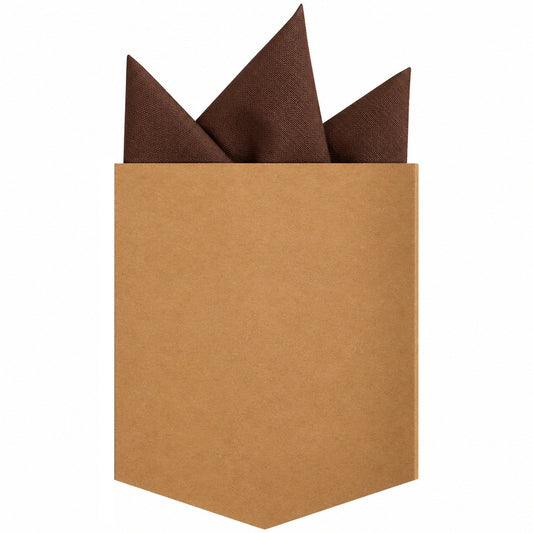 Adaptor Clothing Matching Folded Pocket Square Oxford Chocolate