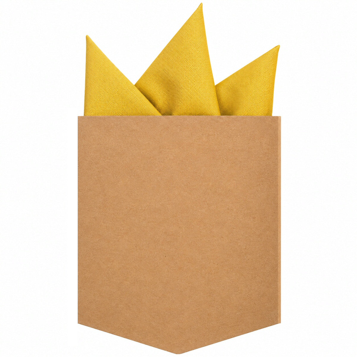Adaptor Clothing Matching Folded Pocket Square Oxford Mustard