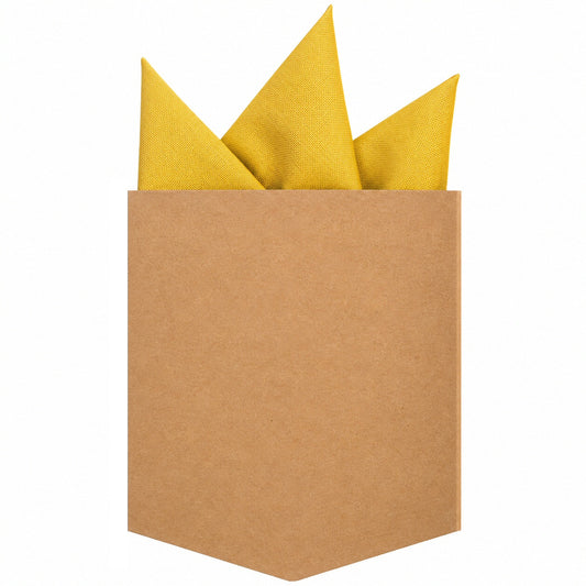 Adaptor Clothing Matching Folded Pocket Square Oxford Mustard