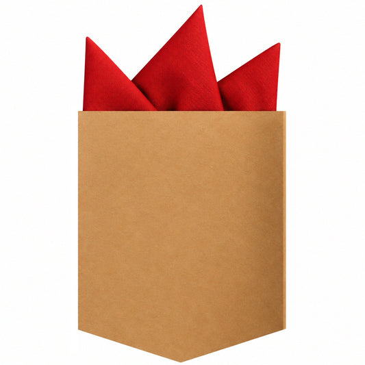 Adaptor Clothing Matching Folded Pocket Square Oxford Red