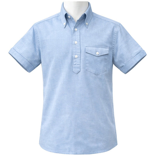 PRE-Order: Adaptor Clothing Oxford Short Sleeve Pop Over Shirt Sky Blue