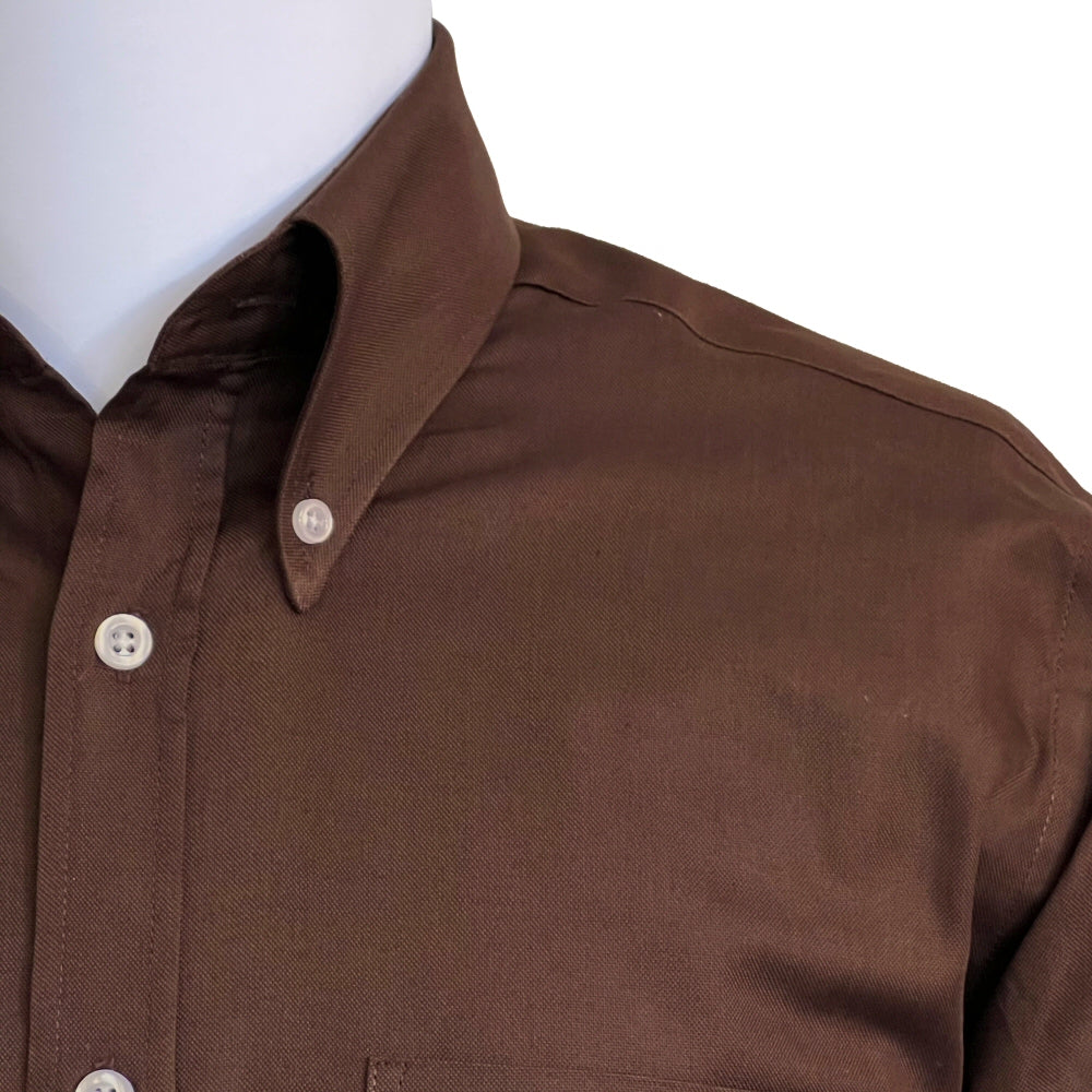 Adaptor Clothing Oxford Short Sleeve Button Down Shirt Brown