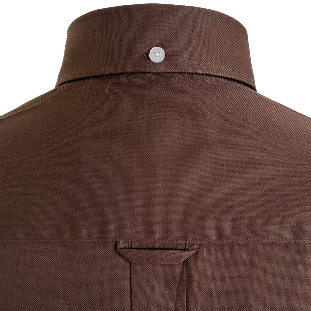 Adaptor Clothing Oxford Short Sleeve Button Down Shirt Brown