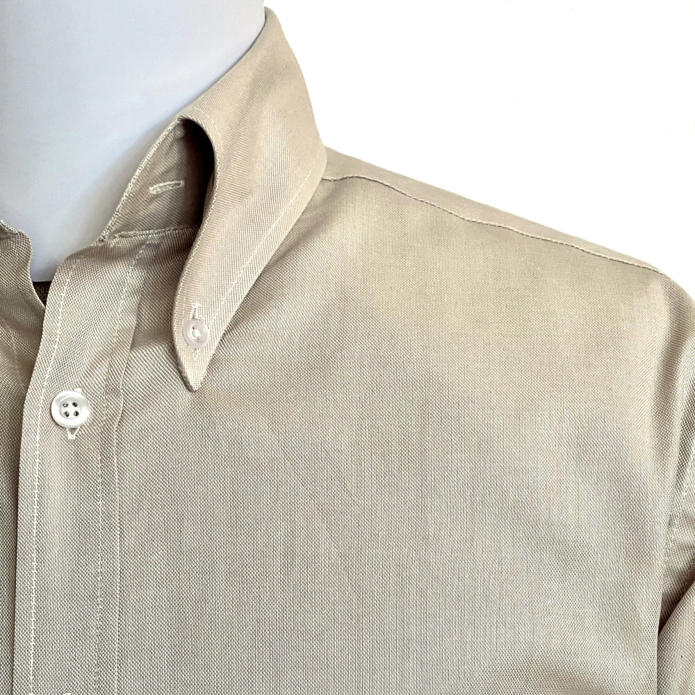 Adaptor Clothing Oxford Short Sleeve Button Down Shirt Stone