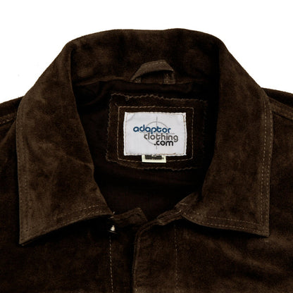 Adaptor Clothing Suede Trucker Jacket Deep Brown