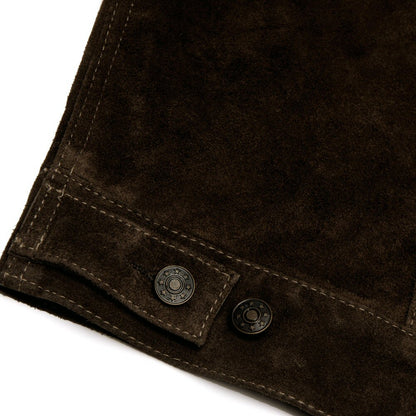 Adaptor Clothing Suede Trucker Jacket Deep Brown